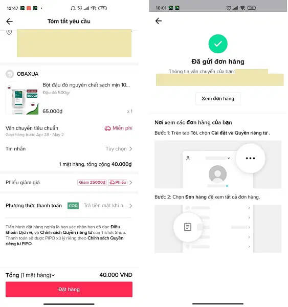 Giao diện thông báo bạn đã chốt mua thành công đơn hàng từ TikTok Shop - GiaoHangTotNhat.VN Giao diện thông báo bạn đã chốt mua thành công đơn hàng từ TikTok Shop - GiaoHangTotNhat.VN