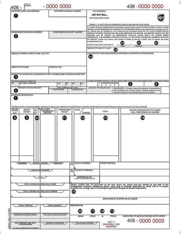 Nội dung và mẫu vận đơn đường hàng không AWB Airway Bill - GiaoHangTotNhat.vn
