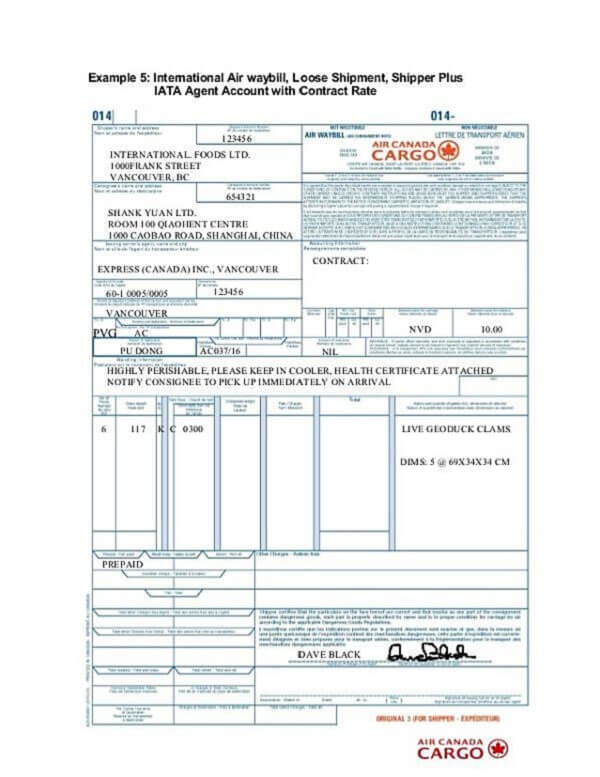 Mẫu Airway bill AWB bản gốc số 3 - GiaoHangTotNhat.VN