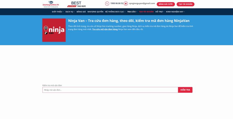 Tra cứu vận đơn Ninja Van trên GiaoHangTotNhat.VN