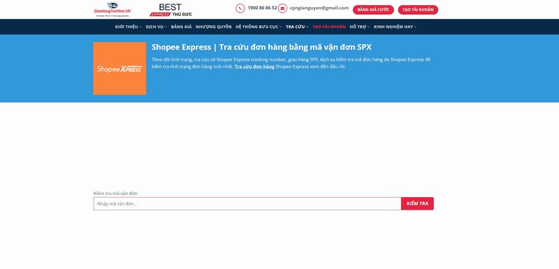 Tra cứu đơn Shopee Express SPX trên GiaoHangTotNhat.VN