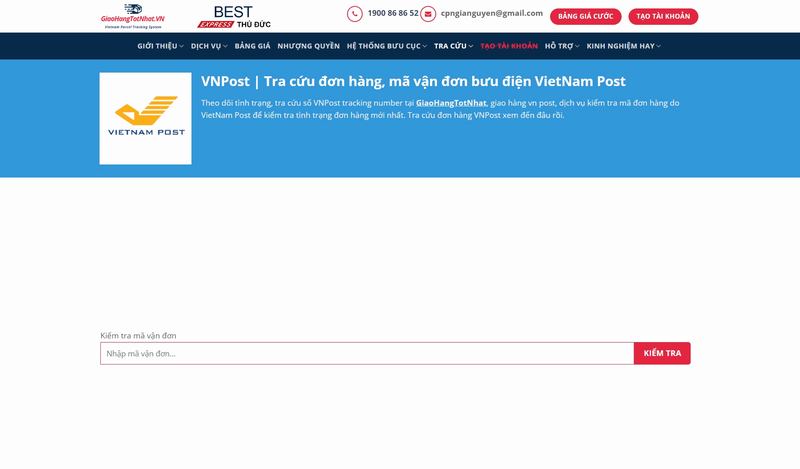 Tra cứu đơn hàng Bưu điện Việt Nam VNPost trên GiaoHangTotNhat.VN
