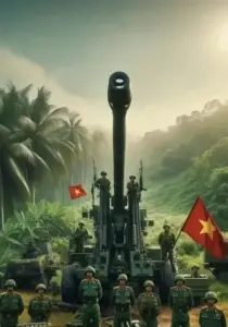 Nền tối phía sau tăng độ tương phản cao, giúp quân phục xanh rêu không bị chìm trên màn hình.