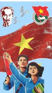 Nền phố mờ phía sau làm ảnh nền chiến sĩ công an thêm gọn mắt trên màn hình điện thoại.