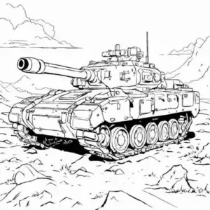 Một Leviathan đứng cạnh siêu tăng KB44, cả hai có thân thép đồ sộ, biểu cảm cơ khí mạnh mẽ và cảnh chiến trường rộng
