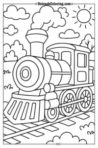 Đoàn Hogwarts Express dừng cạnh sân ga, thân tàu cổ điển có nhiều ô cửa và bánh xe nổi bật.