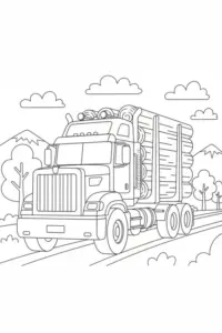 Xe cứu hỏa mờ nét đứng trên đường, thang dài và đèn nóc hiện rõ
