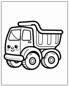 65 File tải Tranh Tô Màu Xe Ben đơn giản có thùng nâng lốp gai và cabin vuông