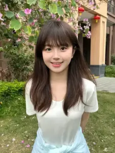 Nền cỏ xanh và áo trắng ôm nhẹ tôn nụ cười nàng xinh xắn trong nắng