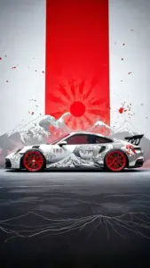 Trên đường đua vắng, Porsche 911 GT3 RS cúi thấp đầu xe như sắp tăng tốc.