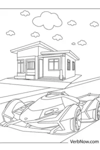 Hai bánh xe tròn đều nằm cân xứng dưới thân xe, giúp bức tranh có cảm giác chắc và dễ nhìn.