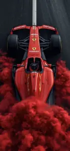 Ánh chiều nghiêng qua đầu xe Ferrari, làm nổi rõ đường nét tốc độ trên thân xe đỏ.