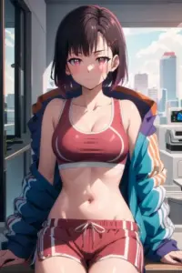 Ảnh Xuka đi biển đẹp với tông màu pastel và phong cách fanart trong trẻo