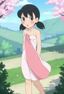 Shizuka mặc trang phục mùa hè qua loạt fanart Doraemon tươi sáng, dễ thương