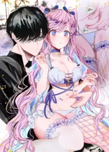 Ảnh anime 18+ vẽ đôi nhân vật trưởng thành, cô gái tóc hồng mặc váy trắng