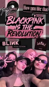 Bìa fanmade màu hồng đen có các cô nàng đeo kính, biểu cảm cool ngầu rất đúng chất idol