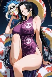 Boa Hancock mỉm cười nhẹ khi nghĩ đến Luffy, vẻ đáng yêu làm mềm đi nét kiêu kỳ
