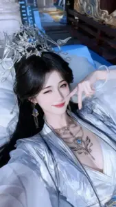 Hot girl cổ phong đứng cạnh lan can gỗ, trang phục nhiều lớp tôn dáng mềm mại
