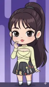 Lisa chibi phong cách idol Kpop làm nổi bật nét dễ thương, sang chảnh và cực bắt mắt