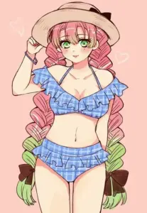 Thiếu nữ tóc hồng xanh đứng trước sóng biển, nụ cười cute khiến ảnh thêm cuốn