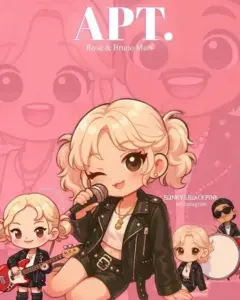 Rosé Blackpink phiên bản chibi xinh phát sáng với outfit Kpop, thần thái ngọt và nét vẽ cuốn