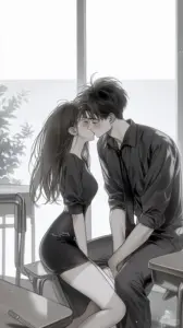 Tư thế ngồi bên ban công khiến nhân vật váy lụa đỏ trông mềm mại dưới trăng