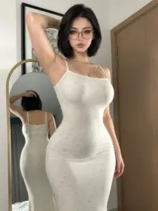 Bạn gái có vóc dáng cân đối mặc áo croptop, quần jean, bước giữa phố với nụ cười tươi