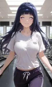 Người đẹp anime tóc xanh đen đứng dưới nắng vàng, khăn choàng trắng phủ nhẹ qua vai
