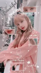Lisa trong khung hồng pastel, mái tóc sáng và ánh nhìn đáng yêu như truyện tranh