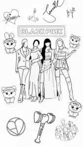 Bộ tranh chibi Blackpink chưa tô màu đáng yêu cho bé gái mê K pop và hội họa