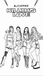 Tranh tô màu idol Blackpink đẹp nhẹ nhàng cho bé học phối màu trang phục sân khấu