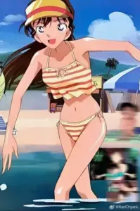 Visual anime của Ran Mouri trong trang phục biển khiến fan nhớ ngay nàng thơ nhà Kogoro